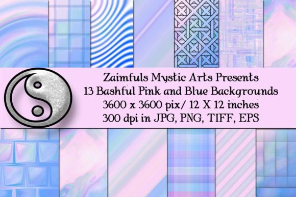 Bashful Pink and Blue Backgrounds: Gentle Design Assets