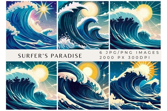 Capture Oceanic Majesty: Surfer's Paradise Digital Backgrounds