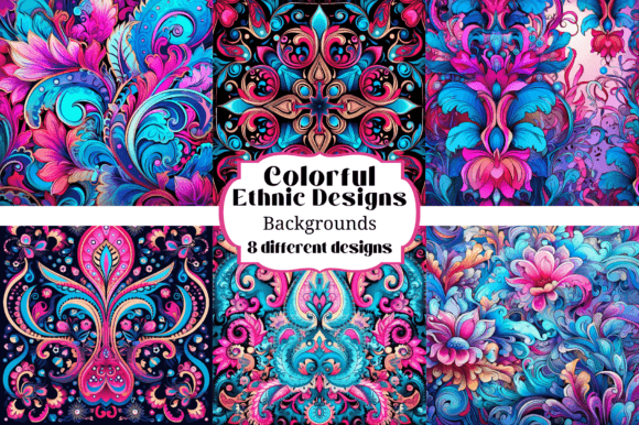 Colorful Ethnic Designs Backgrounds: Instantly Elevate Your Creative Projects
