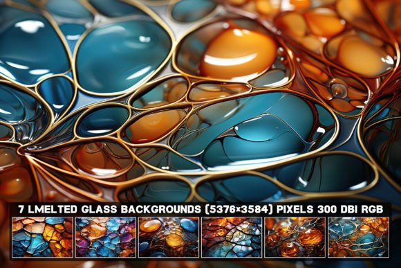 Elevate Your Designs with 7 Abstract Melted Glass Backgrounds