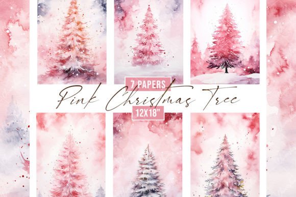 Embrace a Modern Holiday Vibe with Pink Christmas Tree Backgrounds