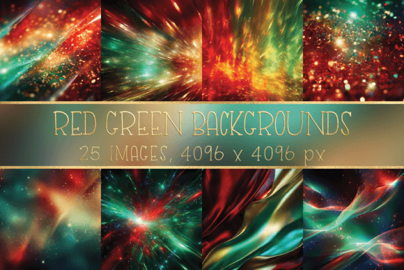 Infuse Your Projects with Festive Charm: Red Green Gold Christmas Backgrounds