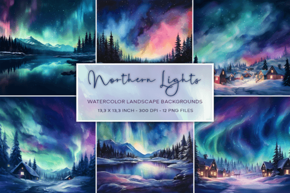 Northern Lights Watercolor Backgrounds: A Celestial Toolkit for Creators