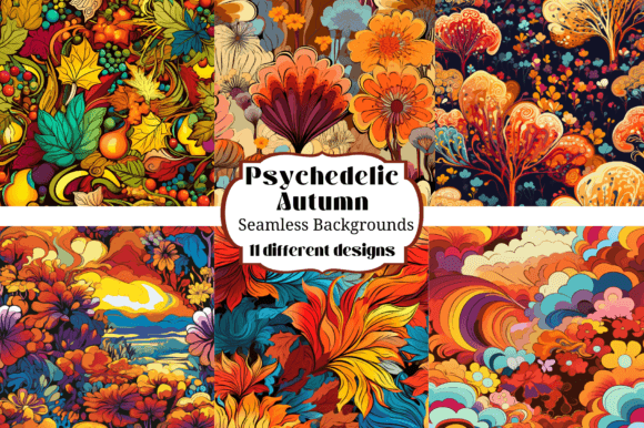 Psychedelic Autumn Seamless Backgrounds: A Creative Toolkit