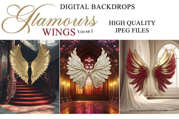 Unlock Creative Depth with Glamours Wings V1 Digital Backgrounds
