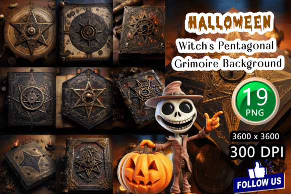 Unlock Mystical Vibes with Witch's Pentagonal Grimoire Backgrounds