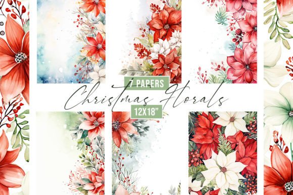 Watercolor Christmas Florals Backgrounds: A Festive Design Foundation