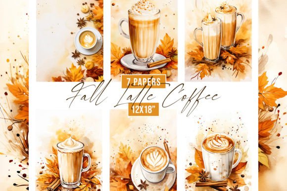 Watercolor Fall Latte Coffee Backgrounds: Your Go-To Autumn Aesthetic