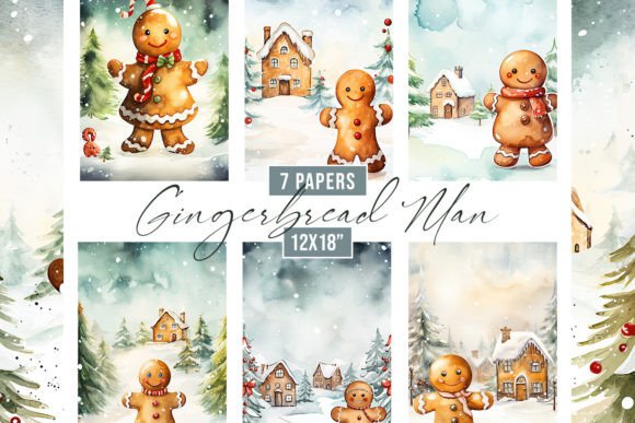 Watercolor Gingerbread Man Backgrounds: A Festive Design Toolkit